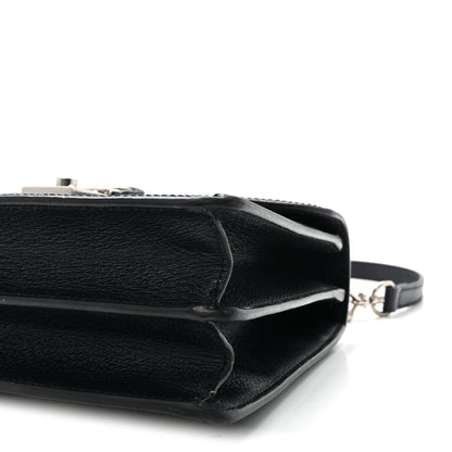 GG Supreme Monogram Textured Dollar Calfskin Web Small Ophidia Padlock Top Handle Bag Beige Blue