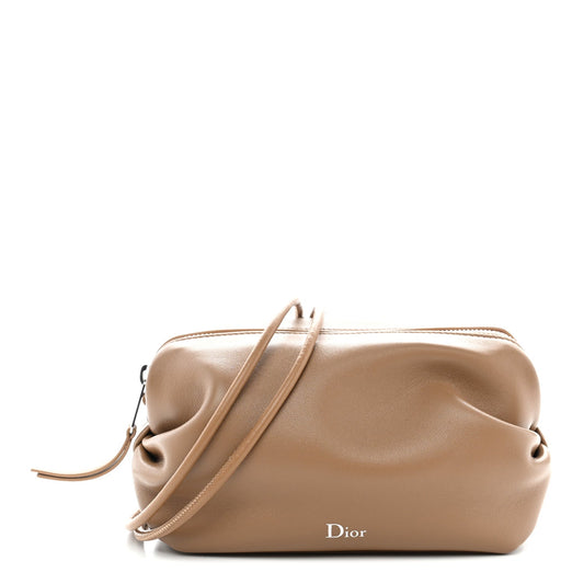 Supple Lambskin Bow Pouch Camel