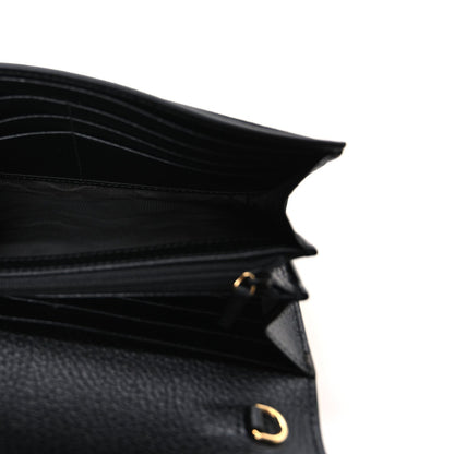 Dollar Calfskin GG Supreme Monogram Petite GG Marmont Wallet Chain Bag Black Beige Ebony