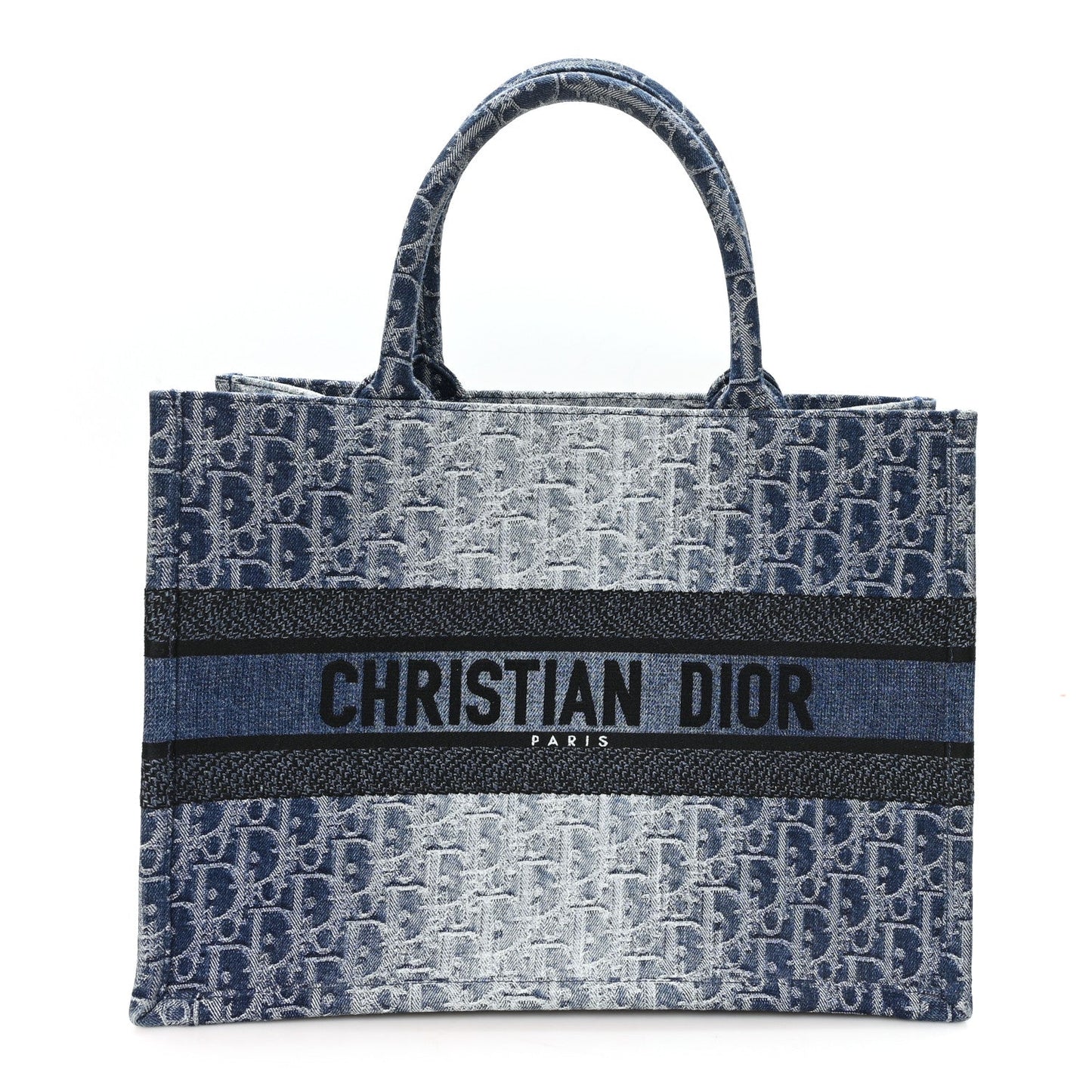 Oblique Denim Medium Book Tote Blue