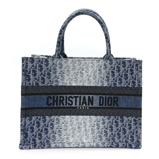 Oblique Denim Medium Book Tote Blue