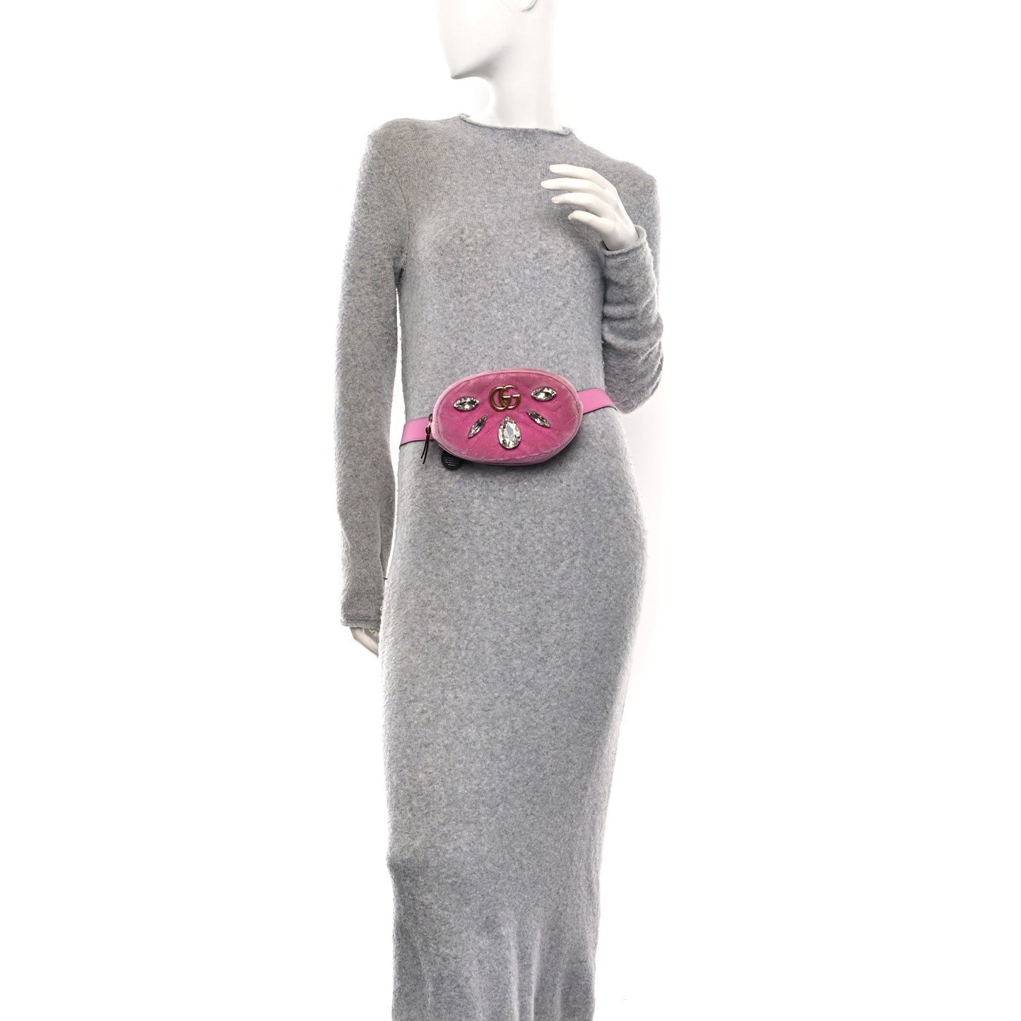 Velvet Matelasse Marquise Crystals GG Marmont Belt Bag 85 34 Malva