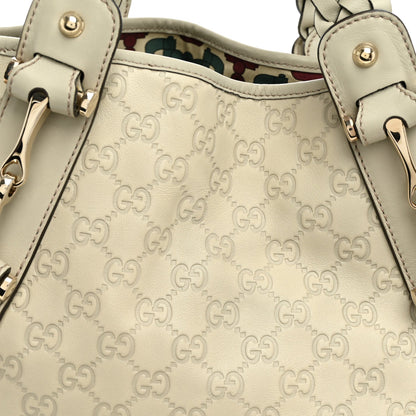 Guccissima Small Pelham Shoulder Bag Off White