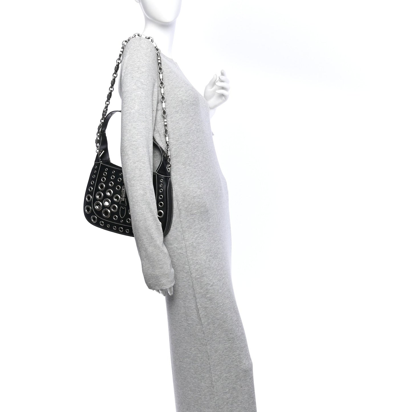 Calfskin Ha Ha Ha Jackie 1961 Eyelet Hobo Black