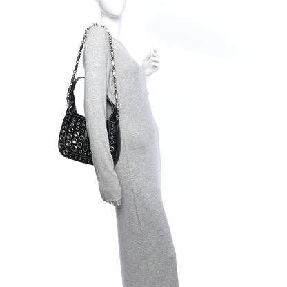 Calfskin Ha Ha Ha Jackie 1961 Eyelet Hobo Black