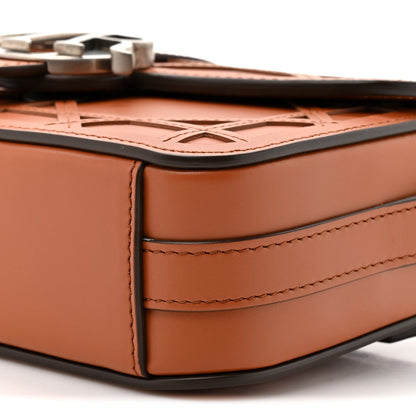 Calfskin Cosmo Laser Cut Cannage Mini Dior Charm Bag Cognac