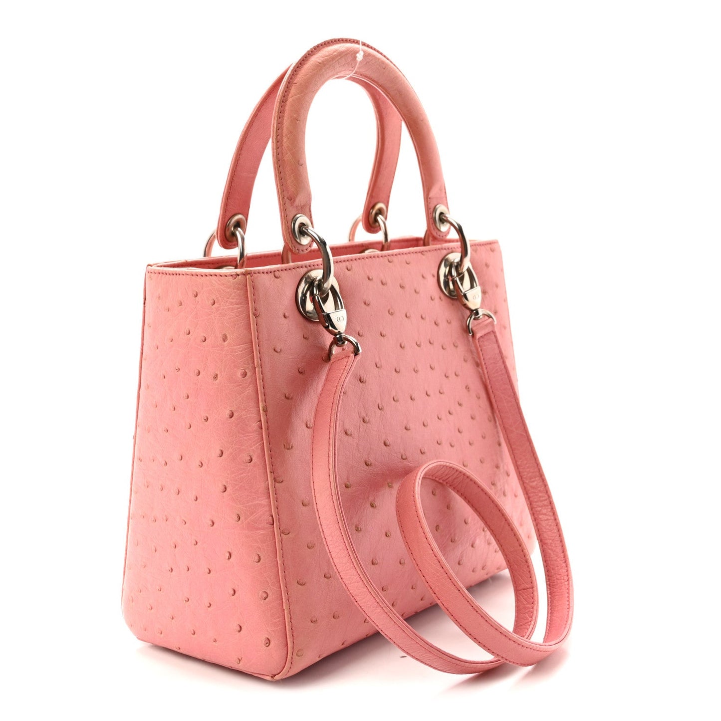 Ostrich Medium Lady Dior Pink