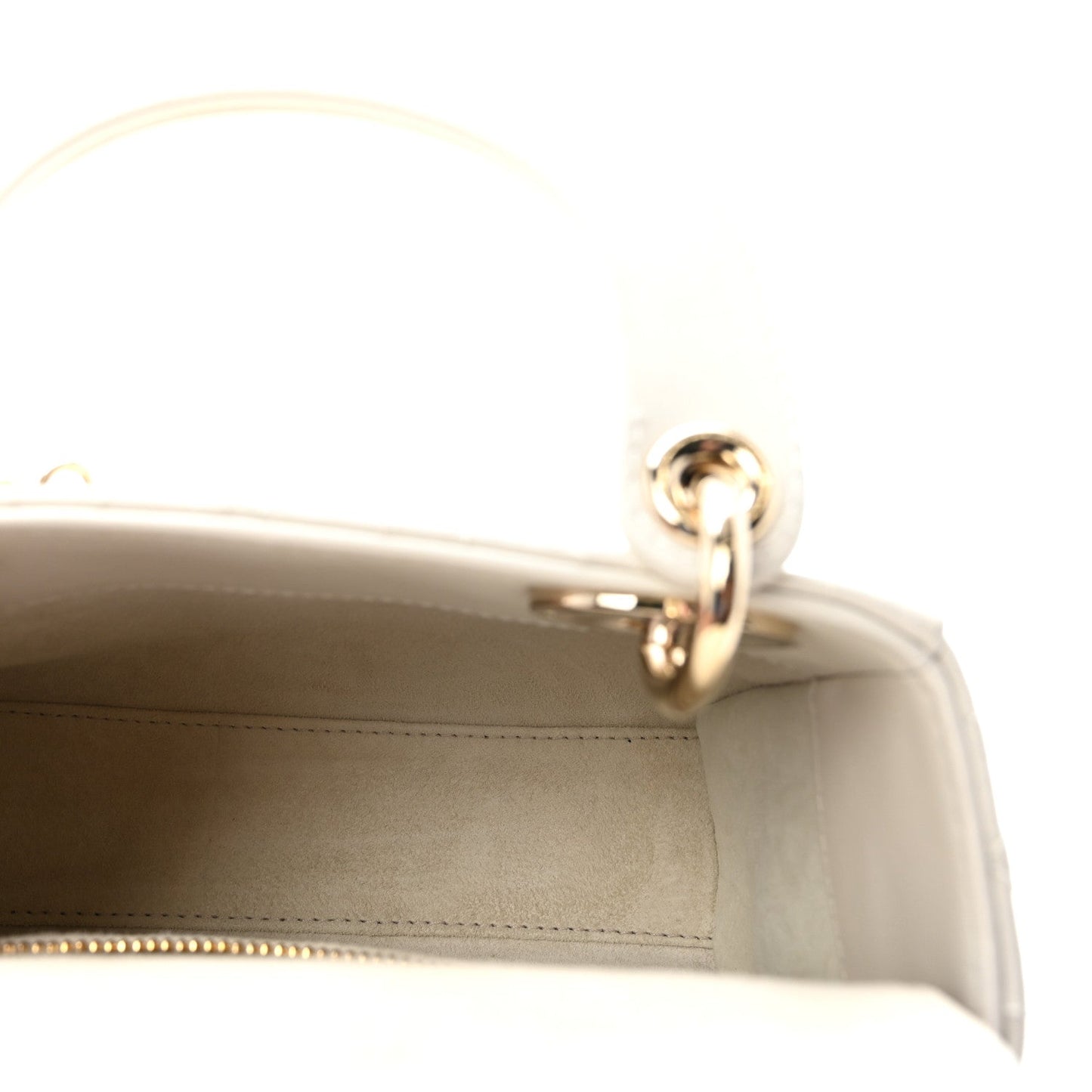 Lambskin Cannage Mini Lady Dior Latte