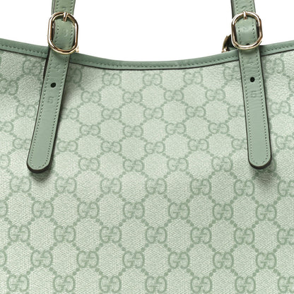 GG Supreme Monogram Emblem Large Tote Bag Sage Green