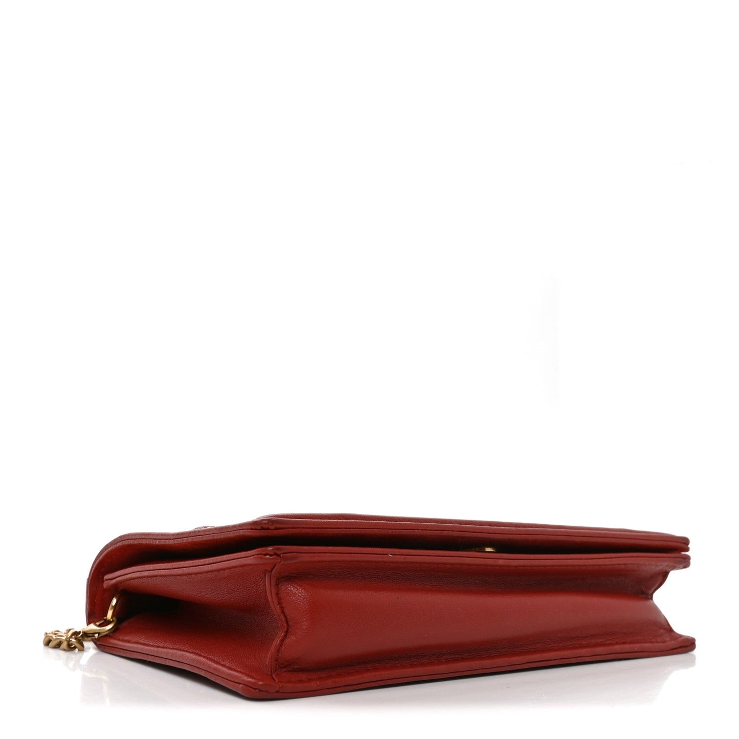 Calfskin Studded Diorama Flap Bag Red