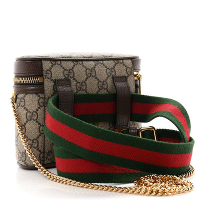 GG Supreme Monogram Textured Dollar Calfskin Web Ophidia Belt Bag 75 30 Beige Ebony New Acero