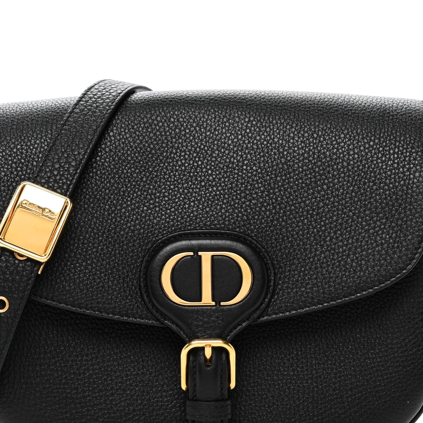 Grained Calfskin Medium Bobby Flap Black