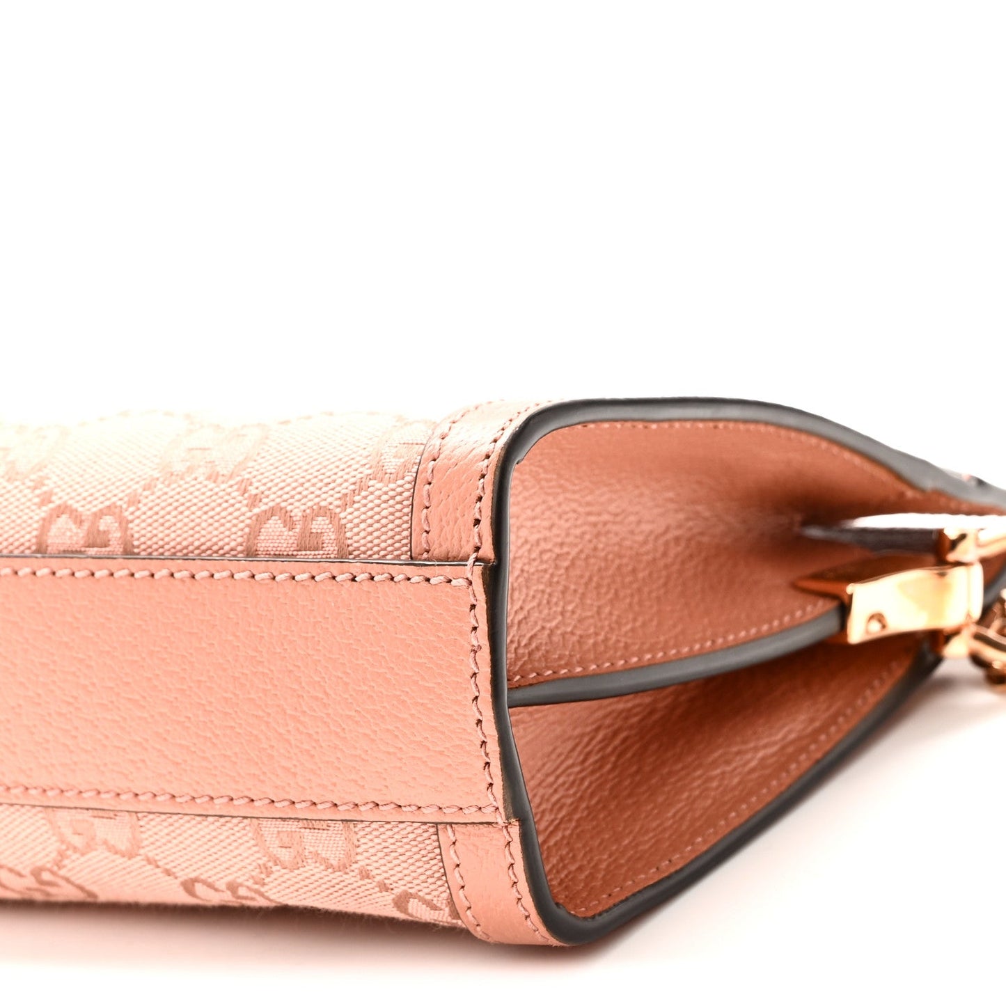 Monogram Textured Dollar Calfskin Small Ophidia Chain Shoulder Bag Cloche Rose Pink
