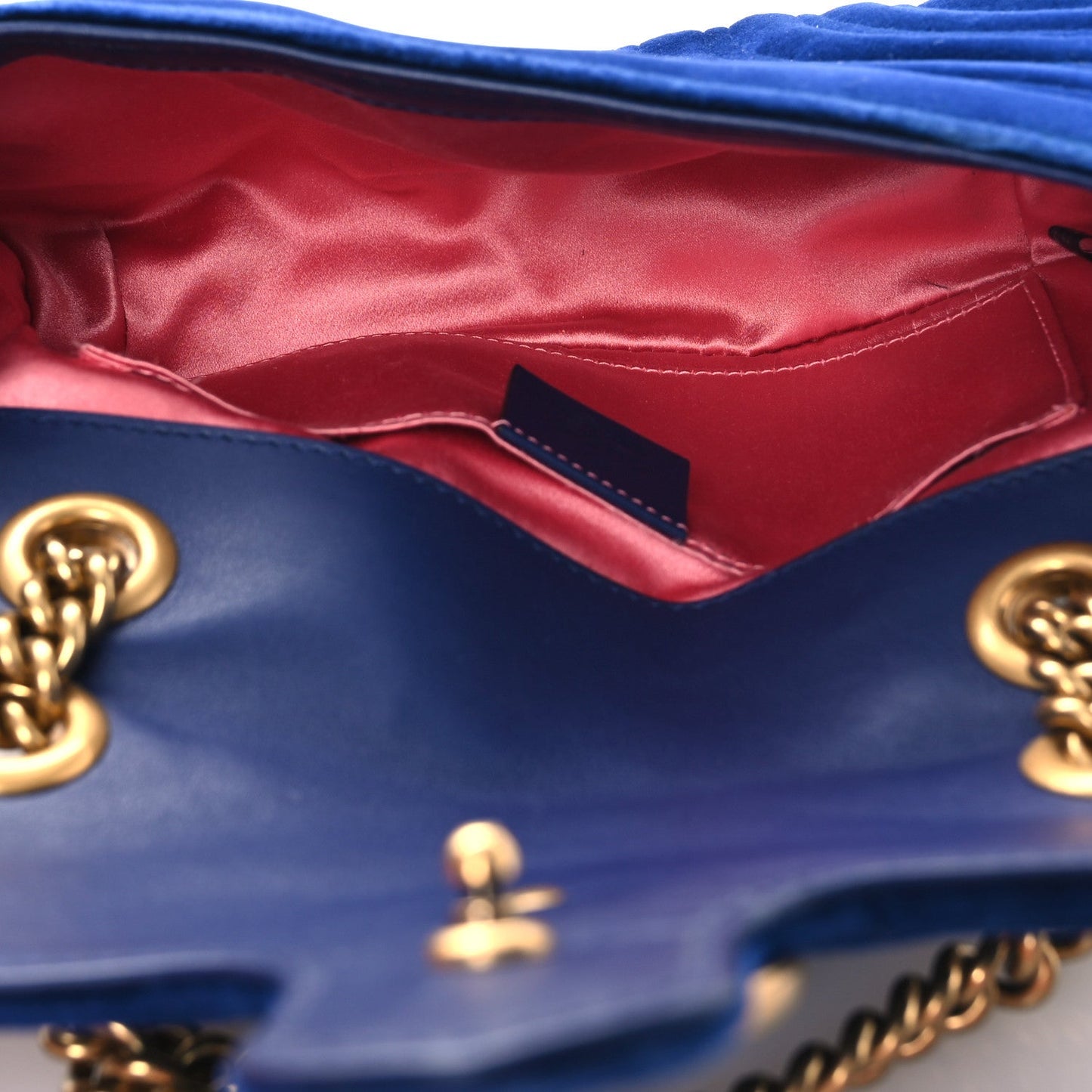 Velvet Matelasse Mini GG Marmont Shoulder Bag Cobalt Blue