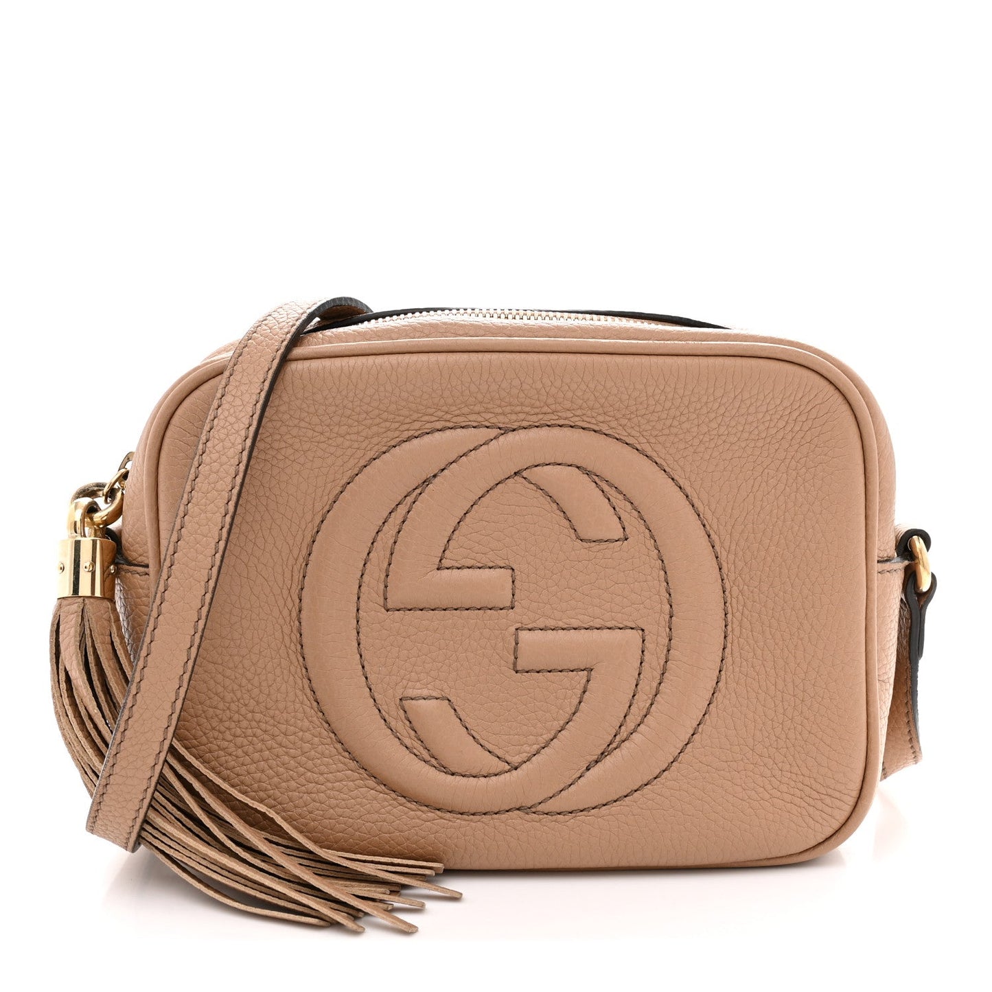Pebbled Calfskin Small Soho Disco Bag Camelia