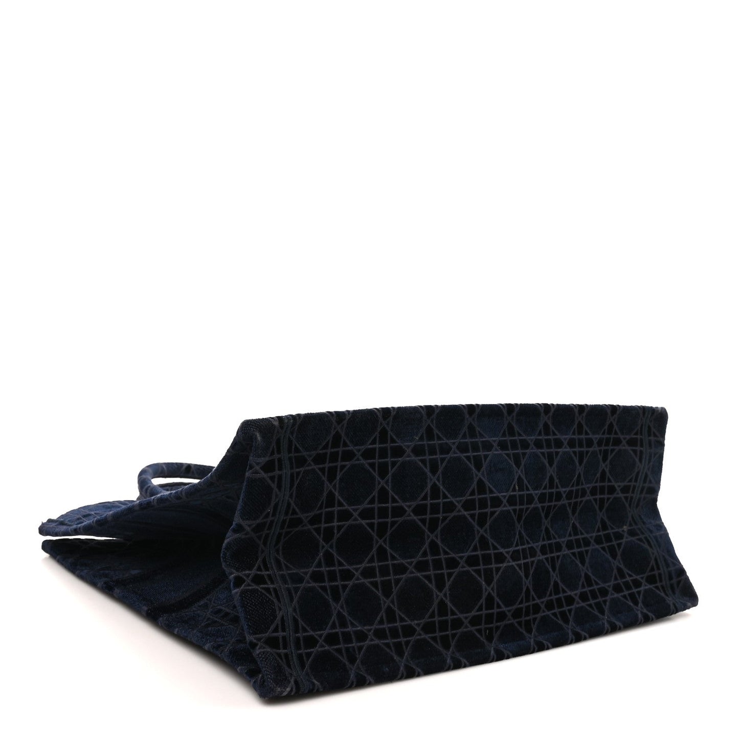 Velvet Cannage Large Book Tote Navy Blue