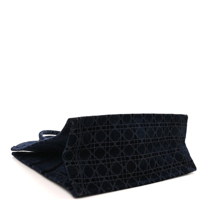 Velvet Cannage Large Book Tote Navy Blue