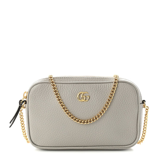 Dollar Calfskin Super Mini GG Marmont Chain Shoulder Bag Deep Grey