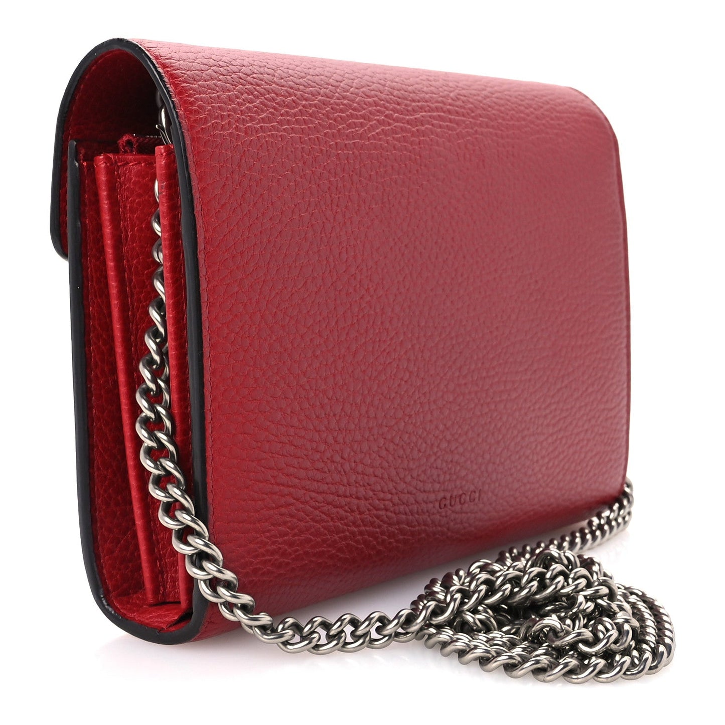 Calfskin Mini Dionysus Chain Wallet Hibiscus Red