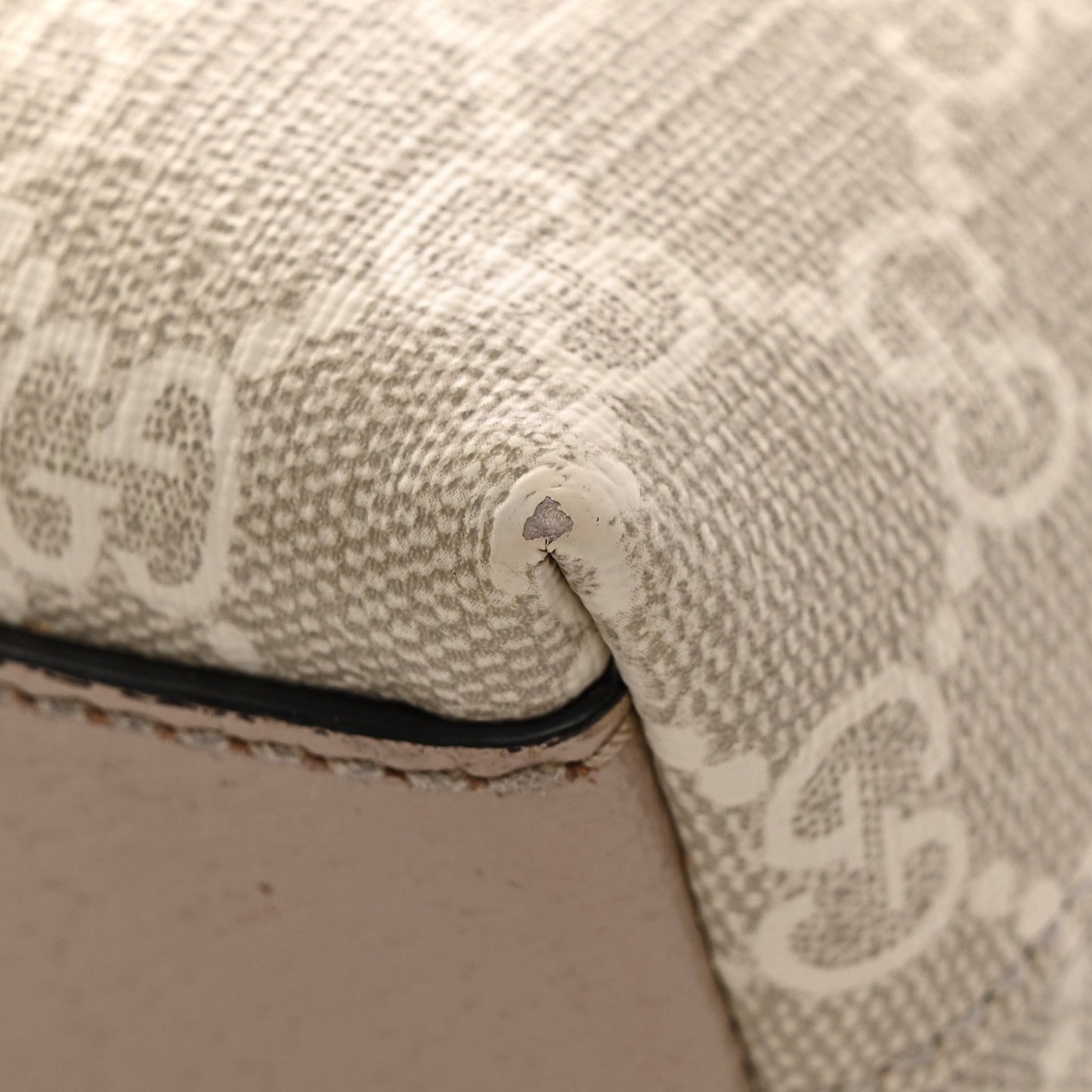 GG Supreme Monogram Textured Dollar Calfskin Web Small Ophidia Dome Shoulder Beige Mystic White Oatmeal