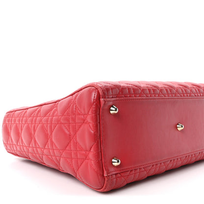 Lambskin Cannage Large Lady Dior Red