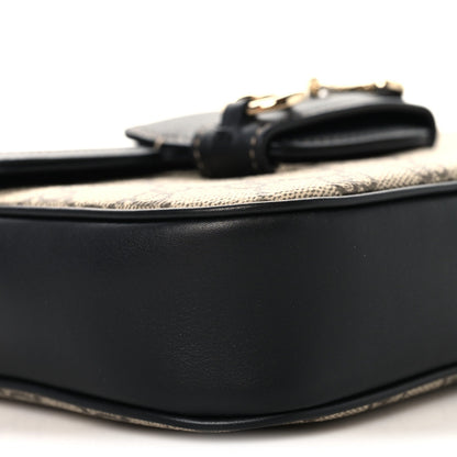 GG Supreme Monogram Horsebit 1955 Soft Small Shoulder Bag Beige Black