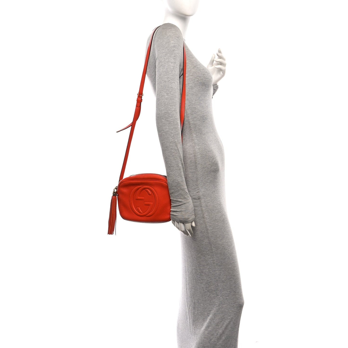 Pebbled Calfskin Small Soho Disco Bag Sun Orange