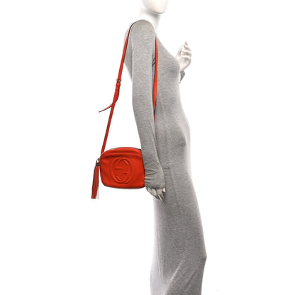 Pebbled Calfskin Small Soho Disco Bag Sun Orange