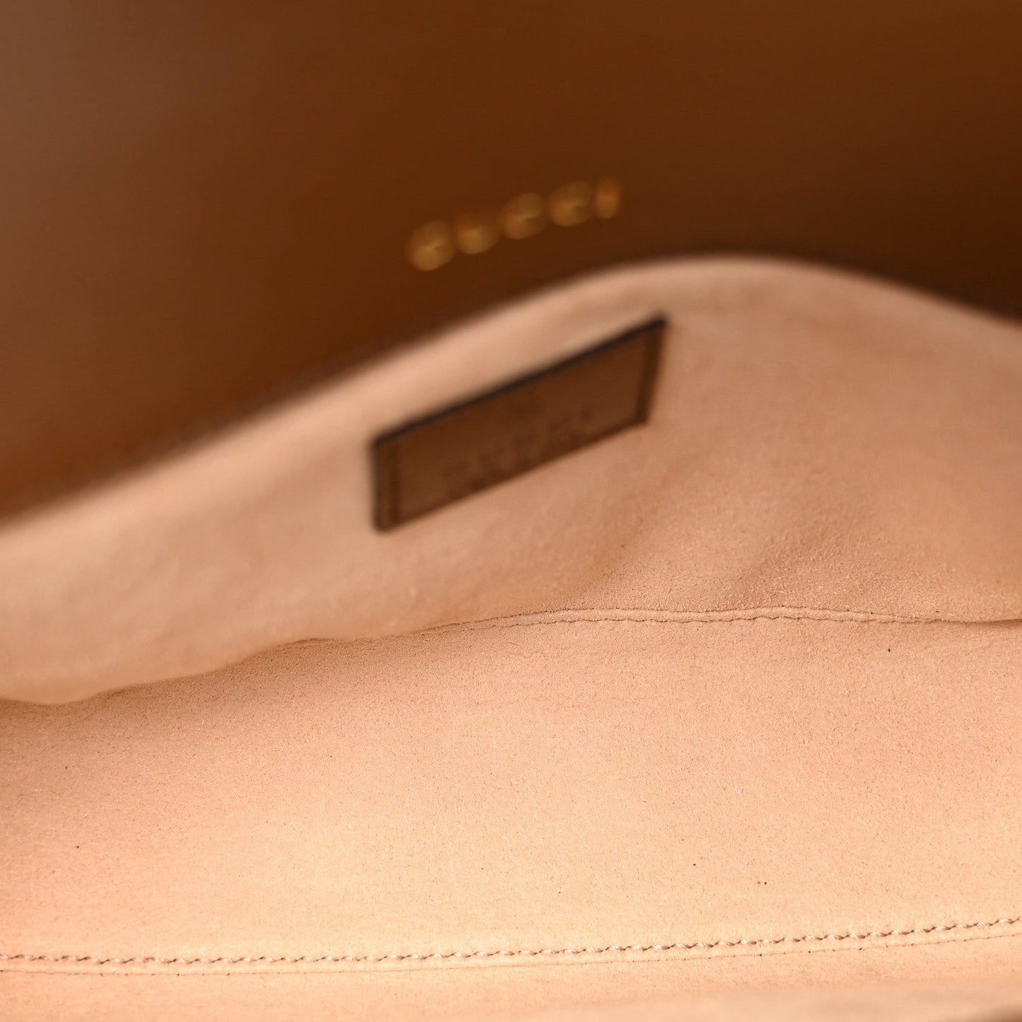 GG Supreme Monogram Small Horsebit 1955 Chain Shoulder Bag Beige Ebony Brown Sugar