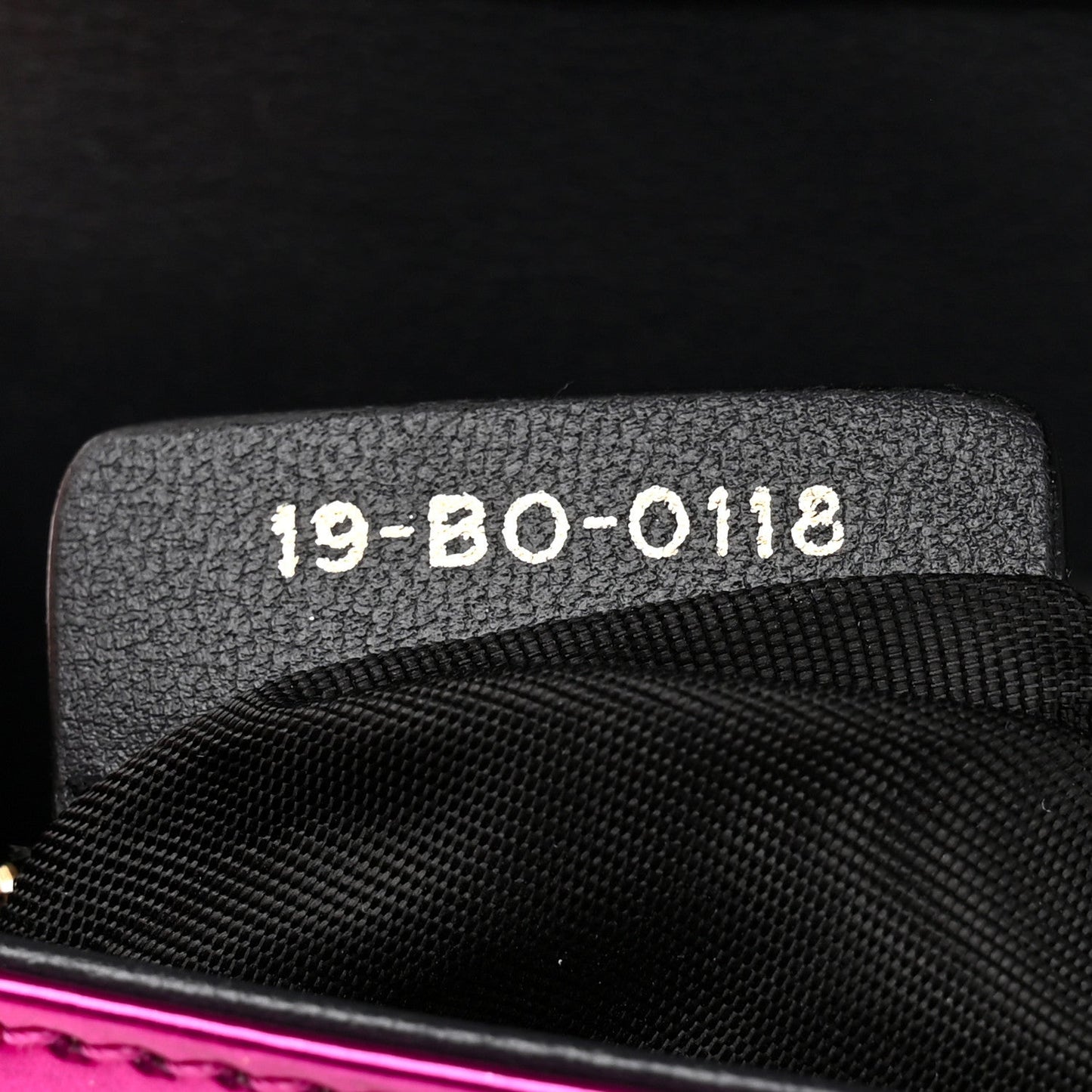 Metallic Patent Micro-Cannage Diorama Wallet on Chain Pouch Pink
