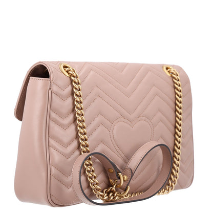 Calfskin Matelasse Medium GG Marmont Shoulder Bag Porcelain Rose