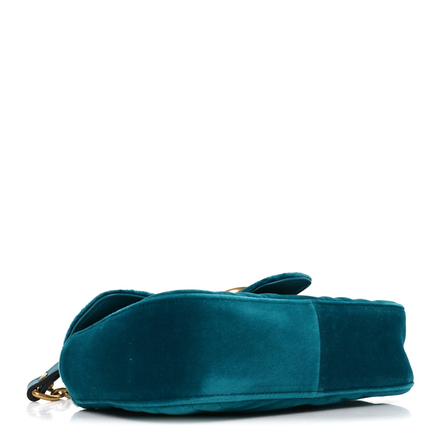 Velvet Matelasse Mini GG Marmont Shoulder Bag Pavone Cyan