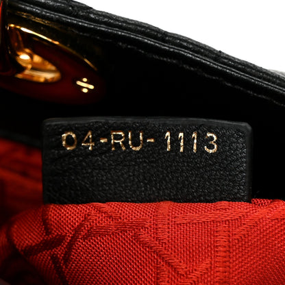 Lambskin Cannage Small Lady Dior Black