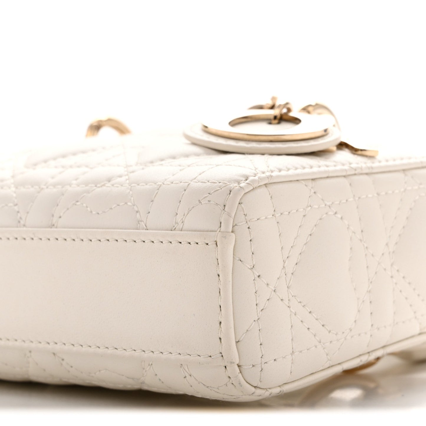 Lambskin Cannage Dioramour Micro Lady D-Joy Latte