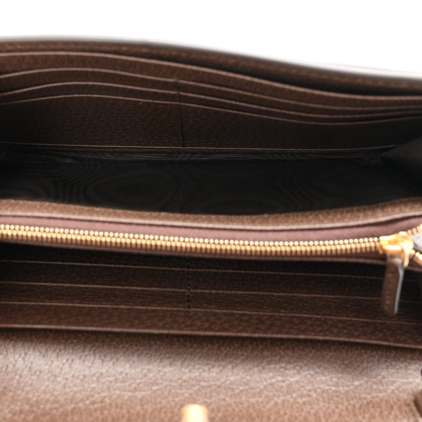 GG Supreme Monogram Textured Dollar Calfskin Blondie Continental Chain Wallet Beige Ebony New Acero