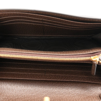 GG Supreme Monogram Textured Dollar Calfskin Blondie Continental Chain Wallet Beige Ebony New Acero