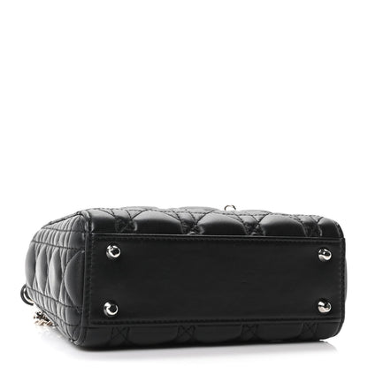 Lambskin Cannage Mini Lady Dior Black
