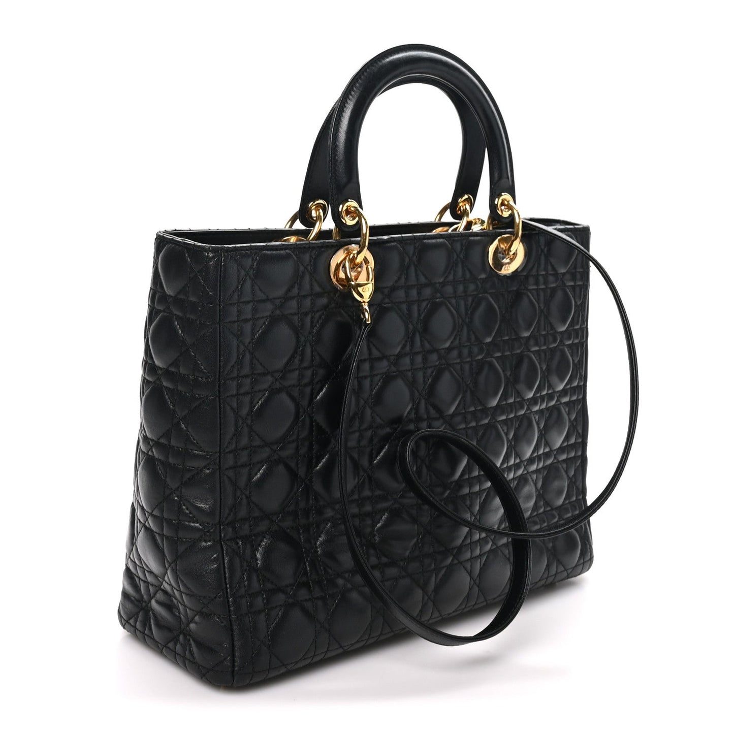 Lambskin Cannage Large Lady Dior Black