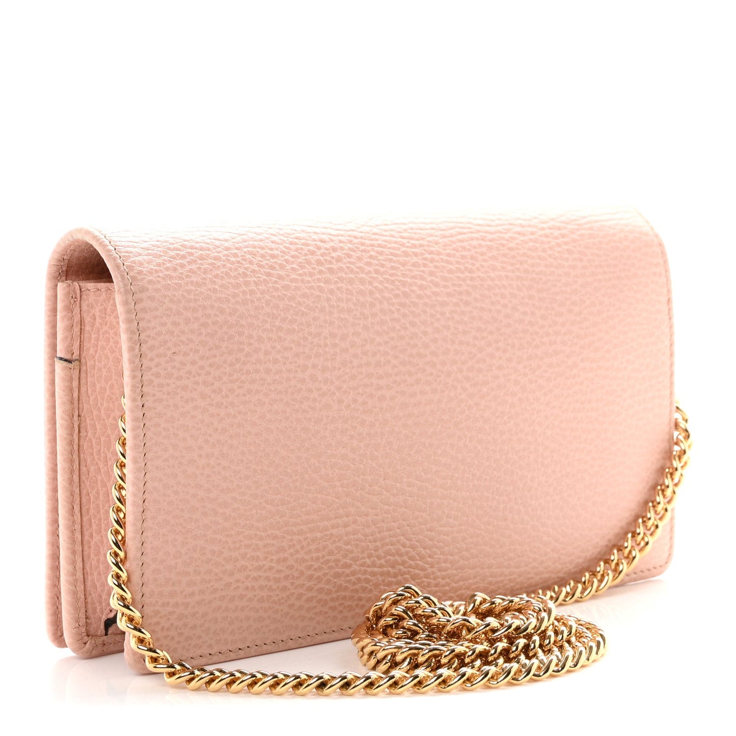 Dollar Calfskin Mini GG Marmont Chain Wallet Perfect Pink