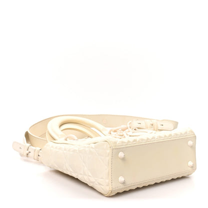 Calfskin Cannage Diamond Small My ABCDior Lady Dior White