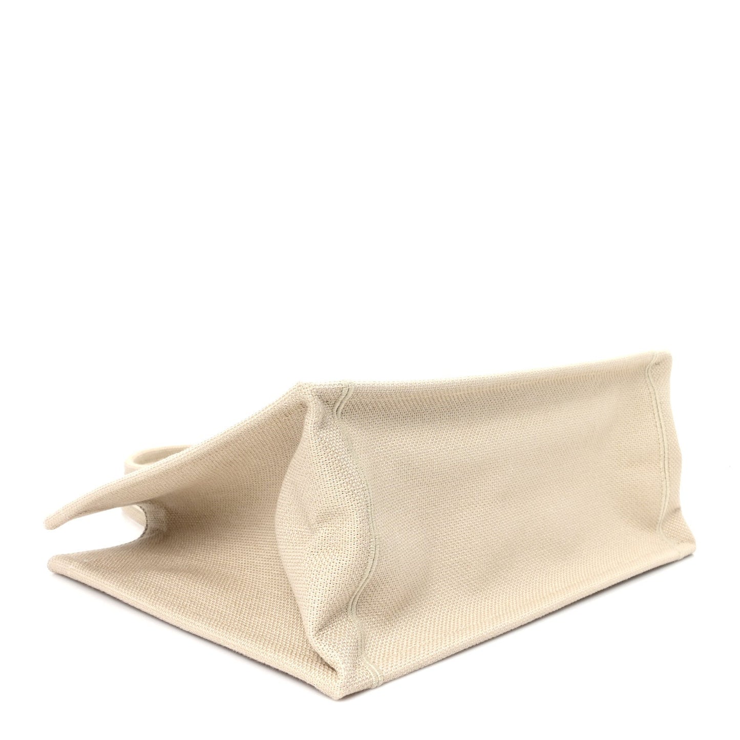 Canvas Embroidered Medium Book Tote With Strap Beige Pink Black