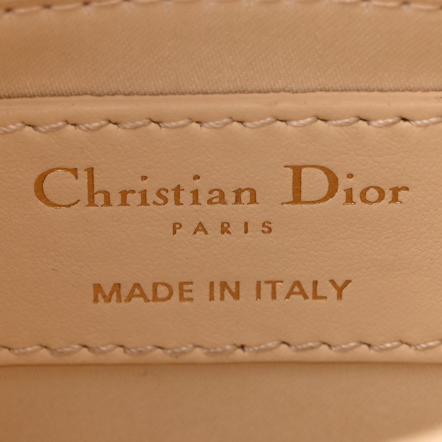 Lambskin Cannage Beaded Embroidered Mini Lady Dior Caramel Beige