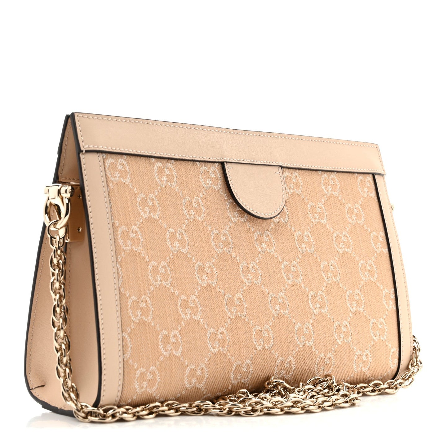 Summer Denim Calfskin GG Monogram Small Ophidia Chain Shoulder Bag Souffle Rose