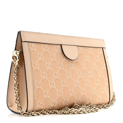 Summer Denim Calfskin GG Monogram Small Ophidia Chain Shoulder Bag Souffle Rose
