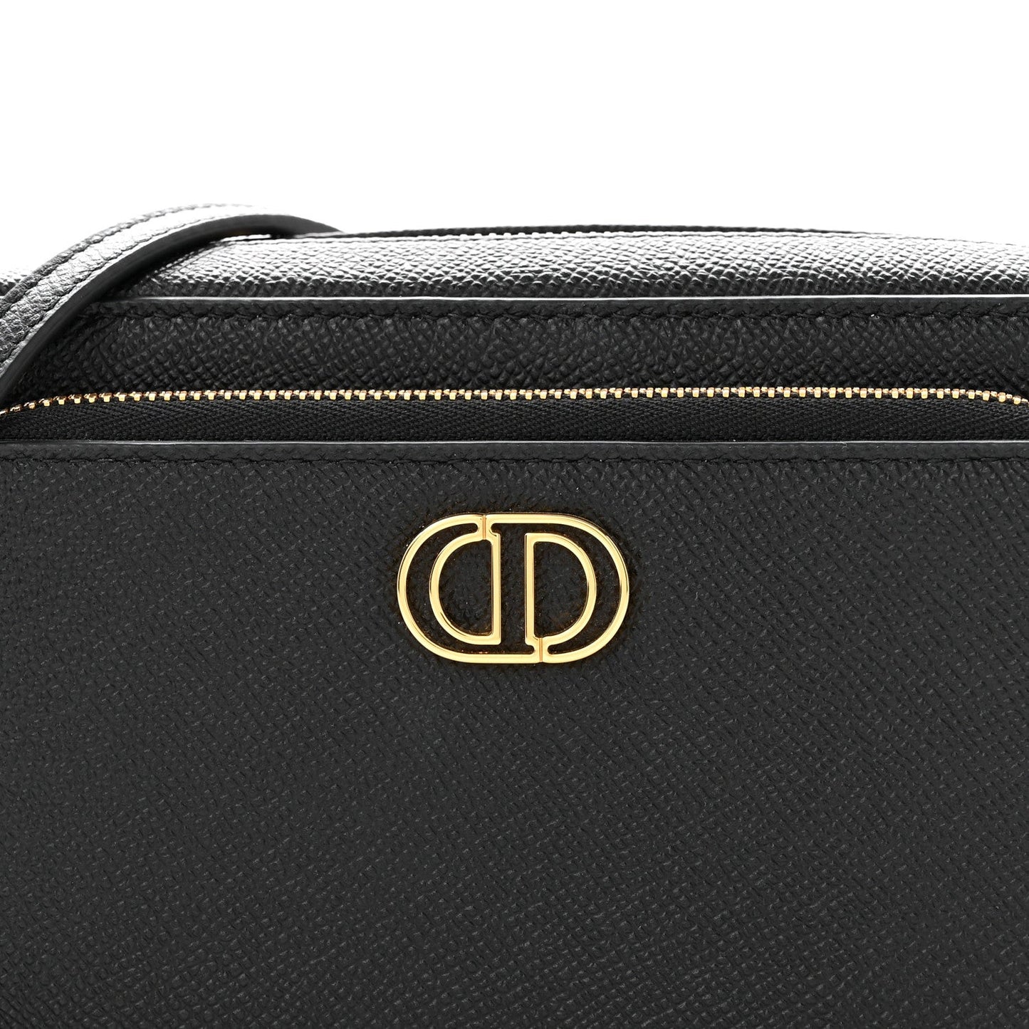 Grained Calfskin Caro Double Pouch Black