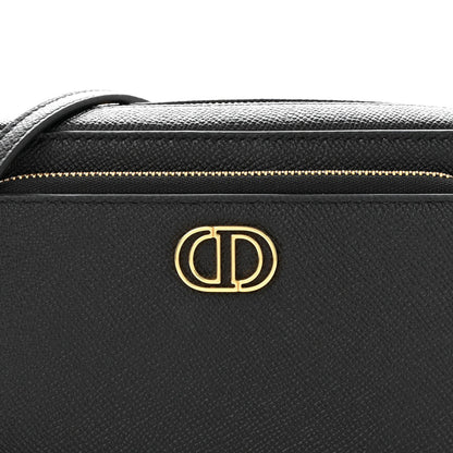 Grained Calfskin Caro Double Pouch Black
