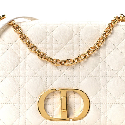 Grained Calfskin Cannage Large Caro Bag Latte