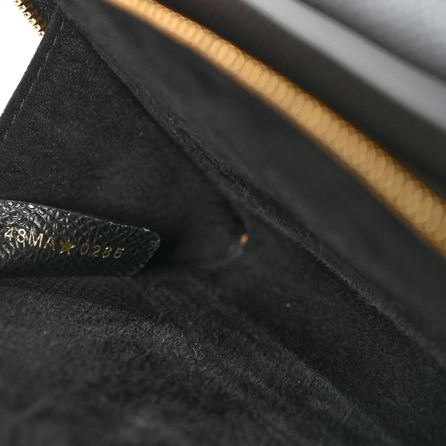 Grained Calfskin Caro Double Pouch Black