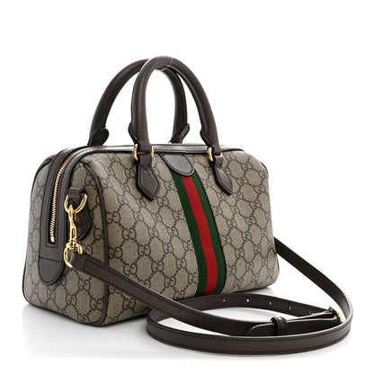 GG Supreme Monogram Web Small Ophidia Top Handle Bag Beige Ebony