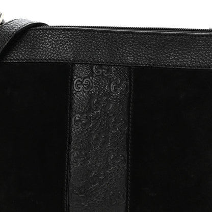 Guccissima Suede Crossbody Bag Black